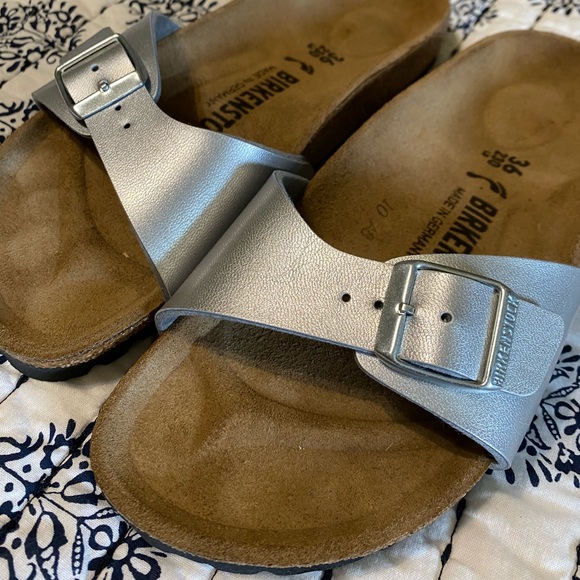 Birkenstock Shoes - NEW 36 Birkenstock Silver Madrid Mule